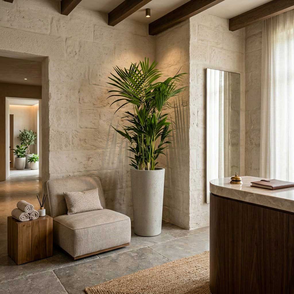 Grigio Tall Vase Planter - Antique White Concrete