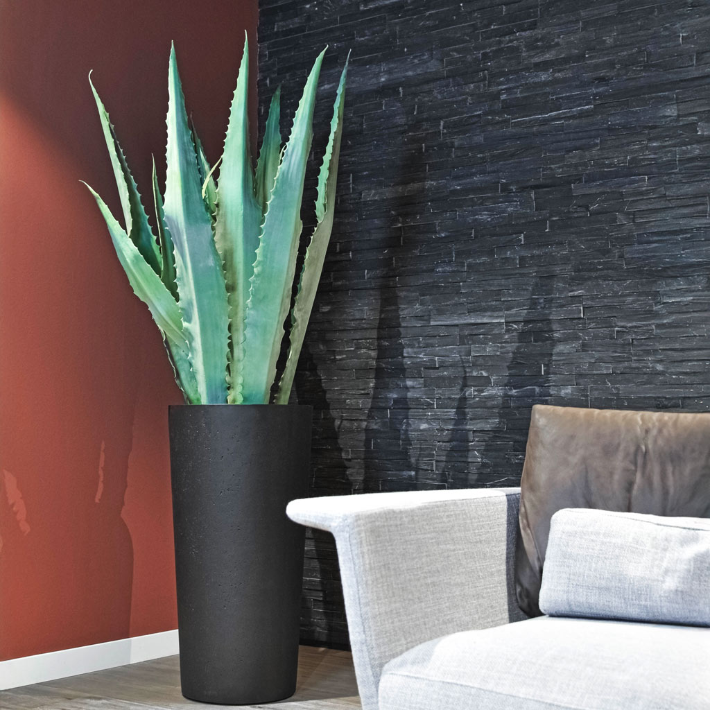 Grigio Tall Partner Planter - Anthracite Concrete