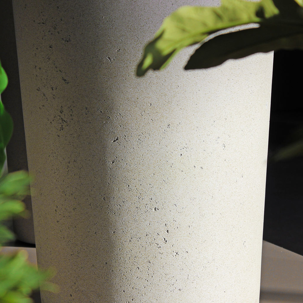 Grigio Tall Partner Planter - Antique White Concrete