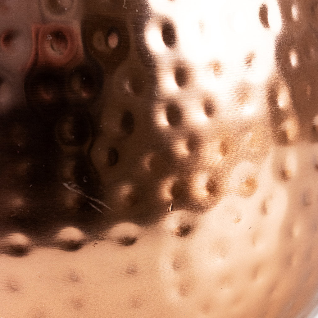Hammered Bowl Copper with Black Close Up