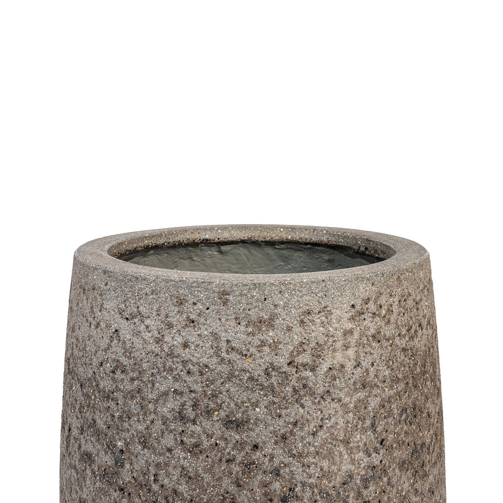 Harith Cement & Stone Plant Pot - Granite Grey - Opening