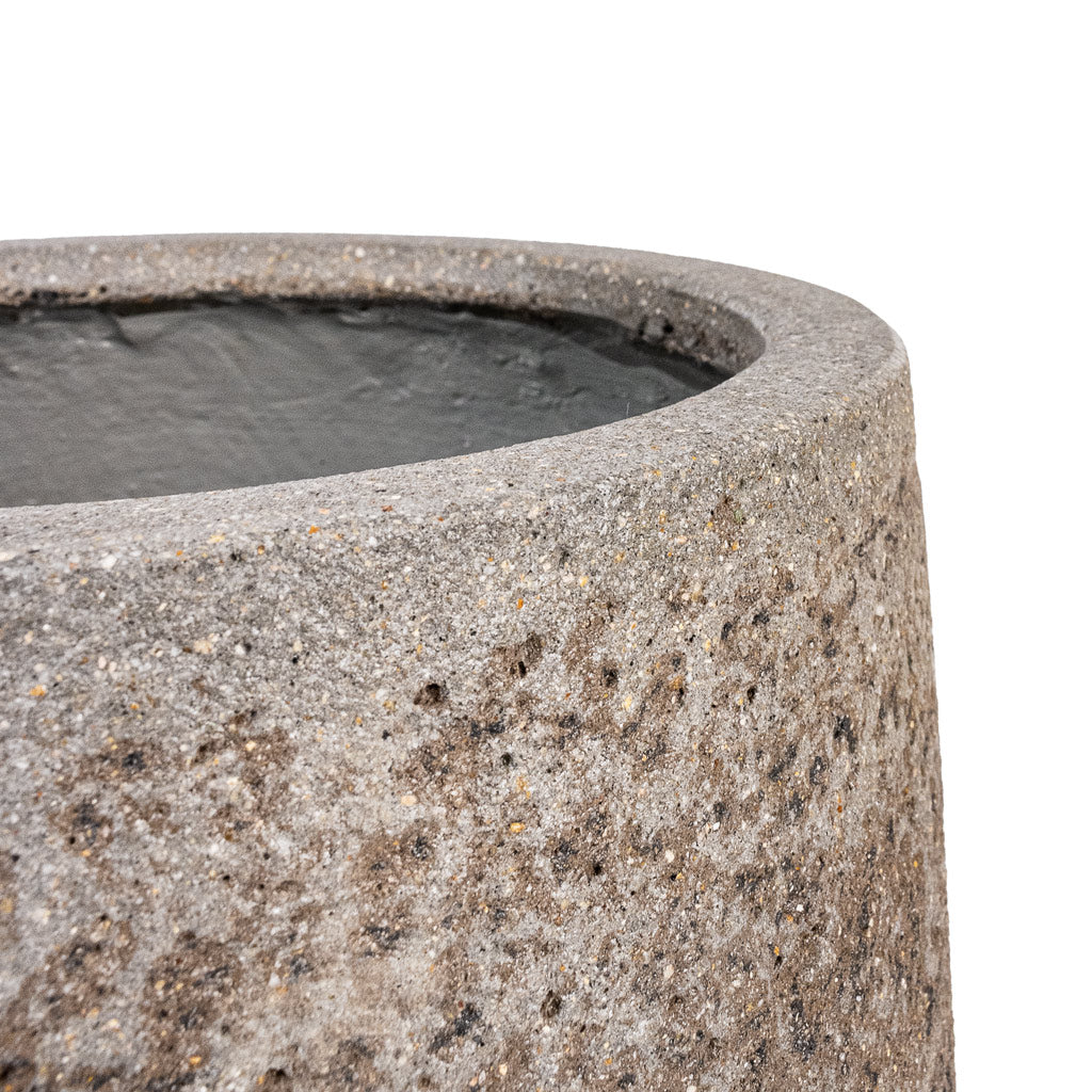 Harith Cement & Stone Plant Pot - Granite Grey - Rim