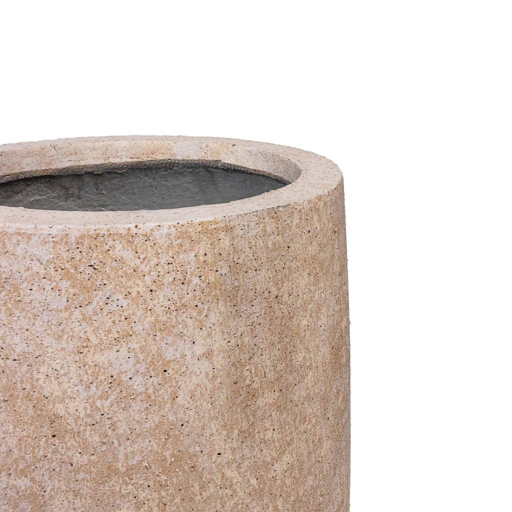 Harith High Mineral Planter Travertine Close Up