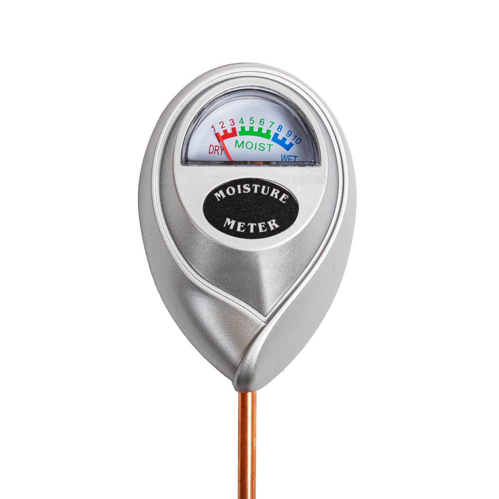 Houseplant Soil Moisture Meter Silver Close Up 