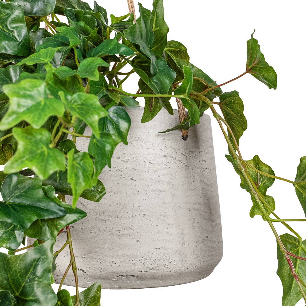 Ivy Hanging Bush Artificial In Patt Hanging Pot Grey Washed 