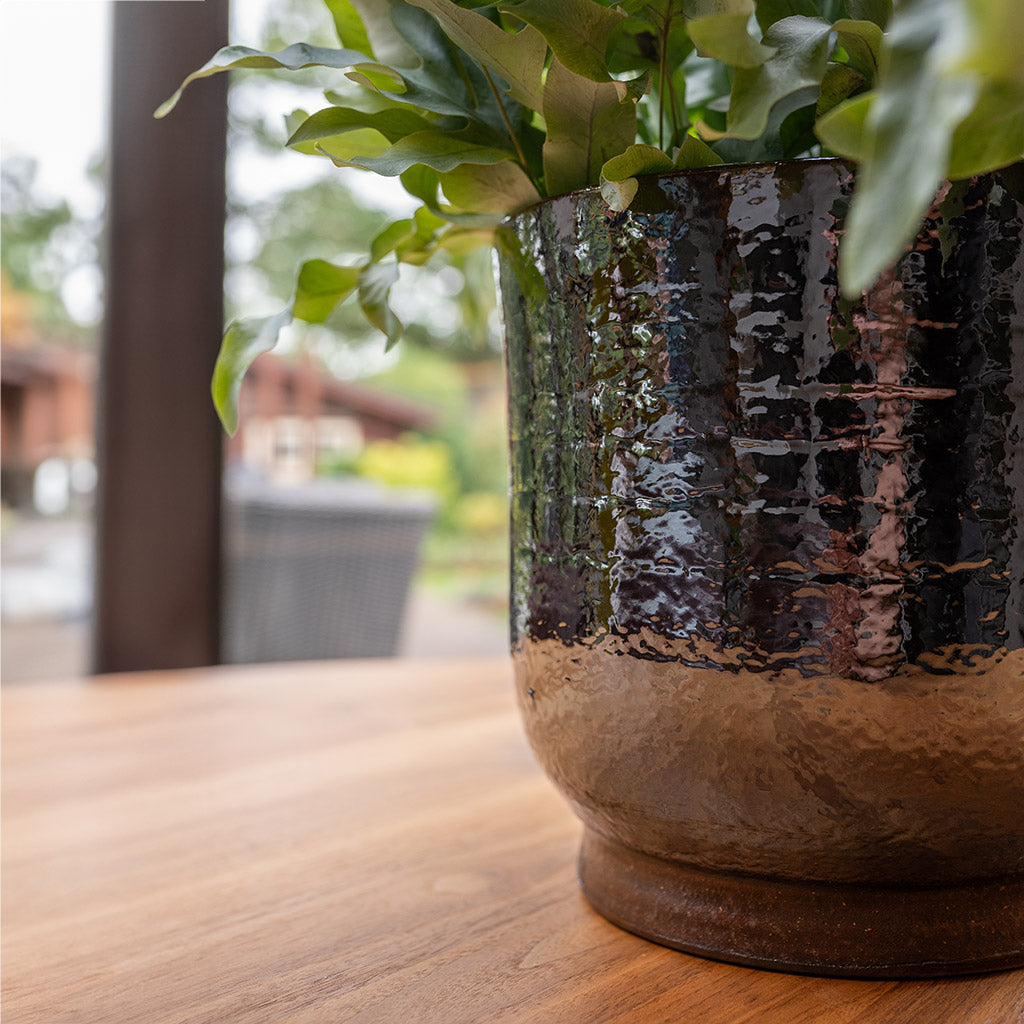 Jayla Plant Pot - Espresso - Close Up