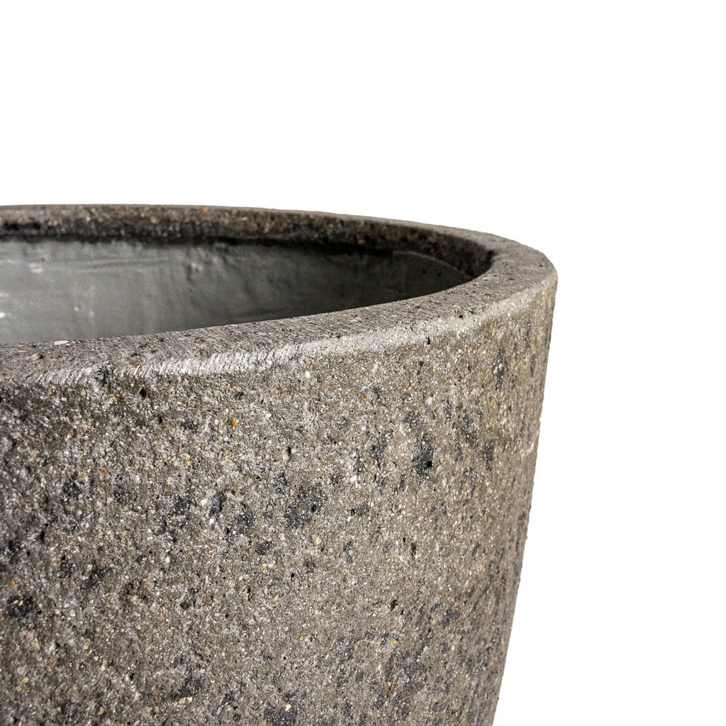 Jesslyn Cement & Stone Plant Pot - Granite Grey - Rim