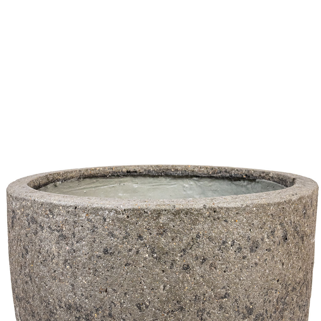 Jesslyn Cement & Stone Plant Pot - Granite Grey - Opening