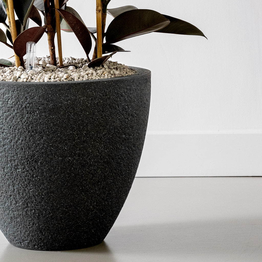 Jesslyn Granite Planter - Midnight Black Close Up