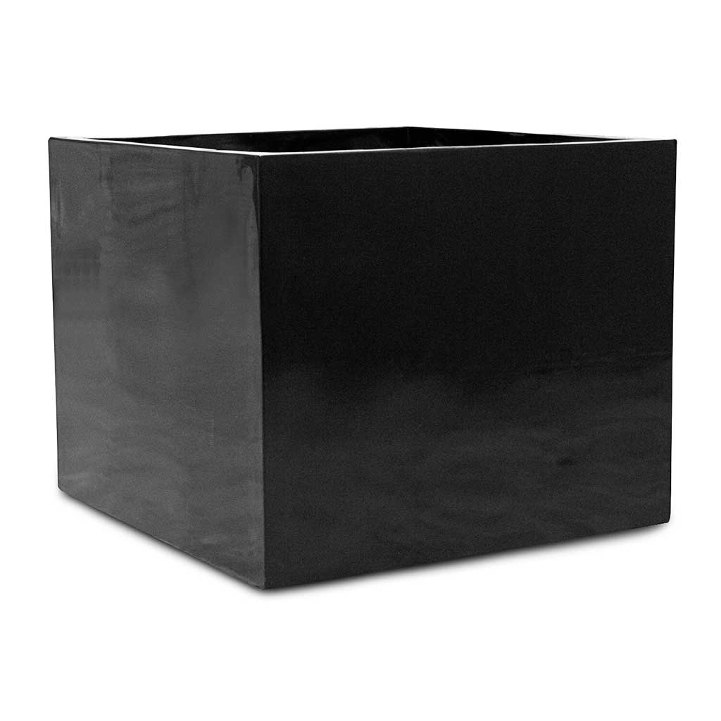 Jumbo Cube Natural Planter - Black