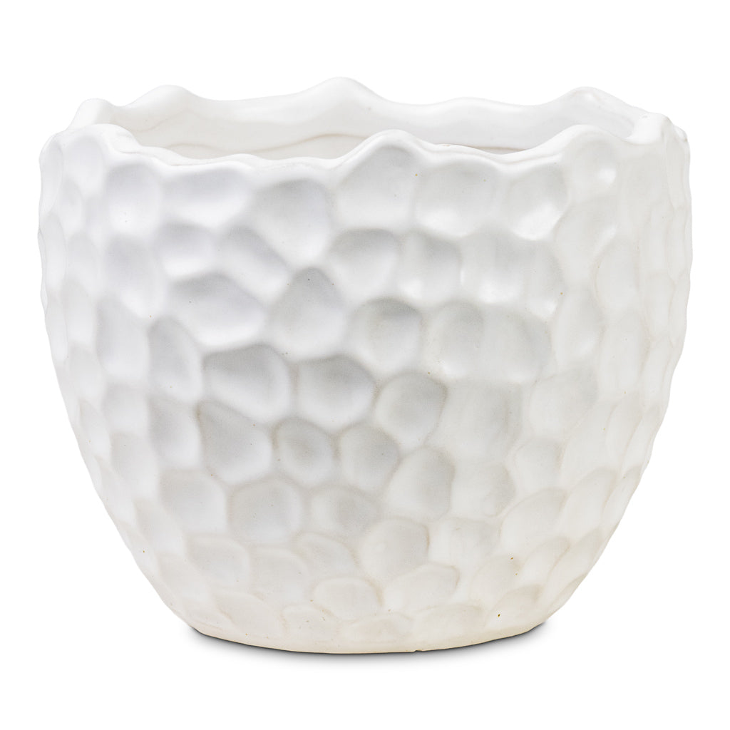 Kew Textured Pot White 17x14cm pot