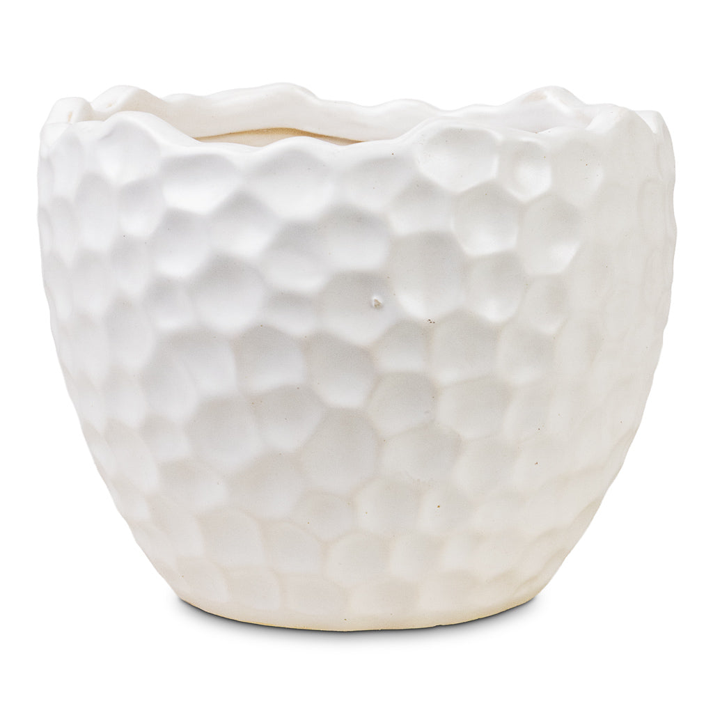 Kew Textured Pot White 17x14cm pot