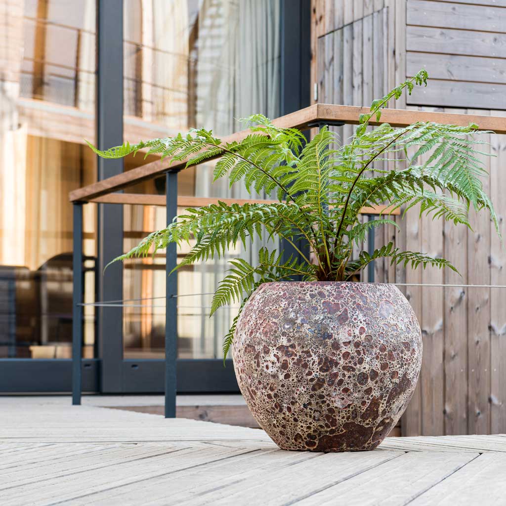 large pink indoor plant pot Lava Balloon Relic Planter - Pink - Quality Planters | Hortology