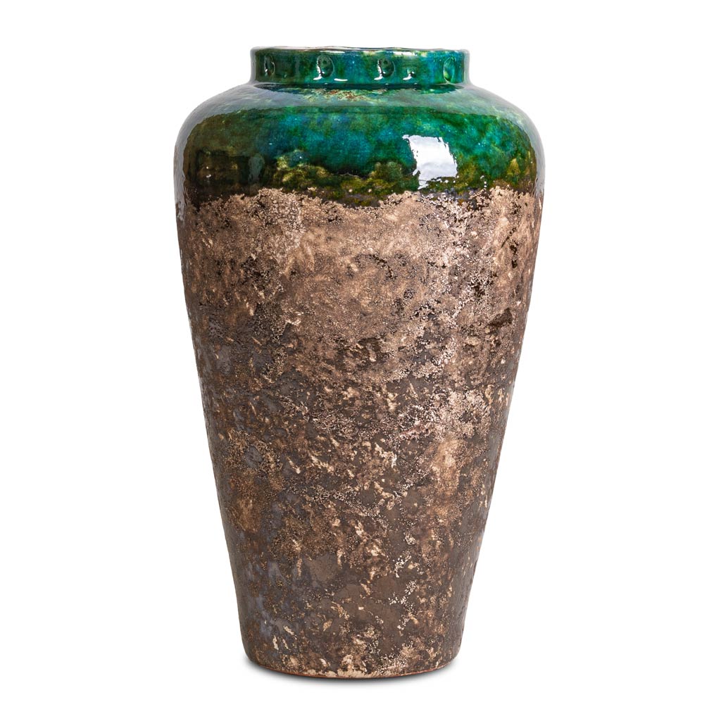 Lindy Bottle Plant Vase - Black Green - 28 x 50cm