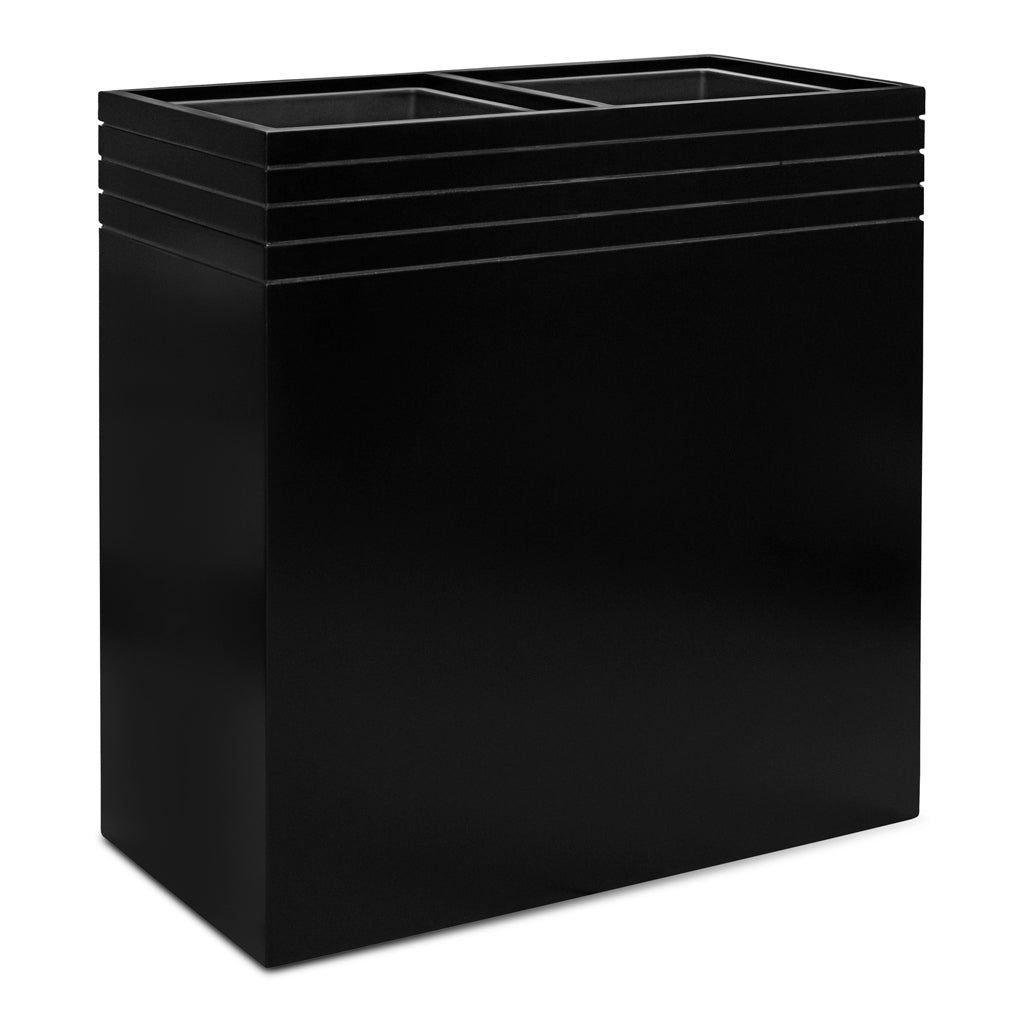 Line Up Rectangle Planter - Matt Black - 74x38x75cm