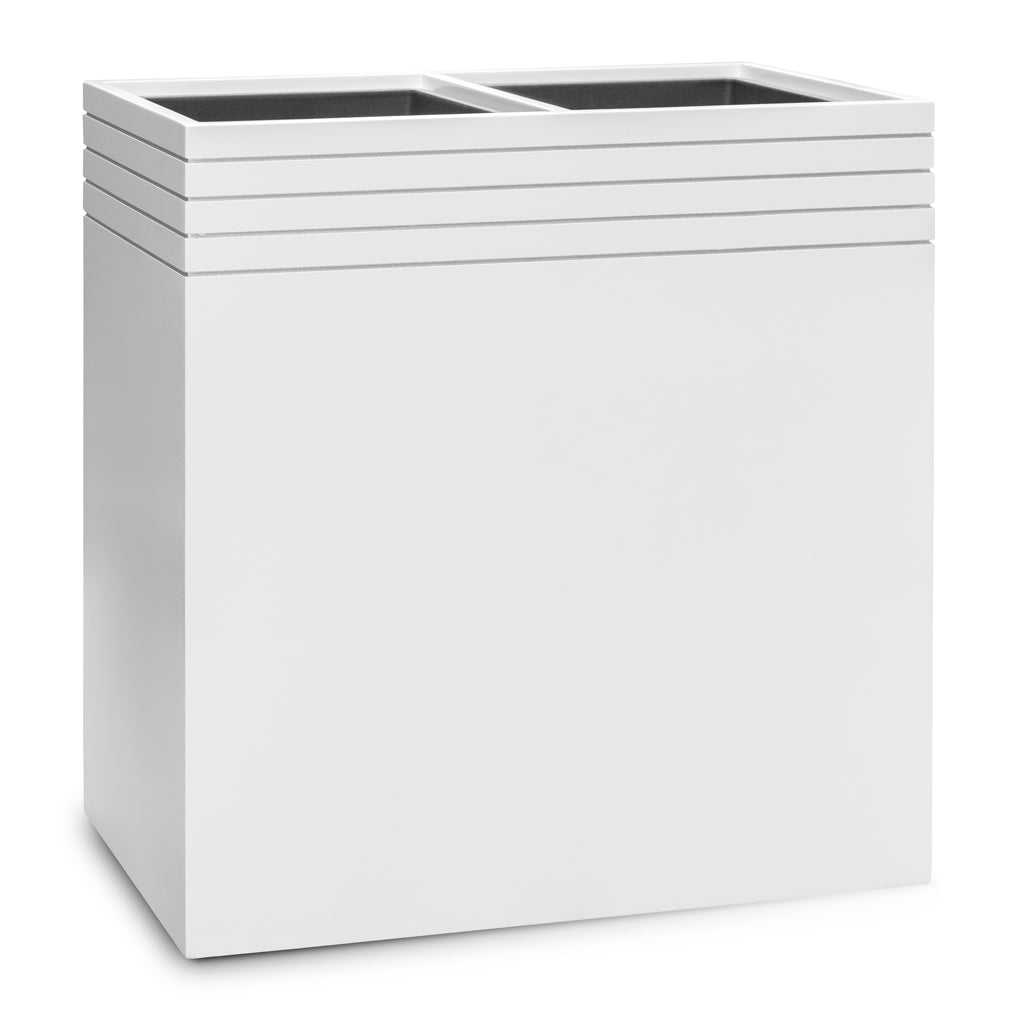 Line-Up Rectangle Planter - Matt White - 74x38x75cm