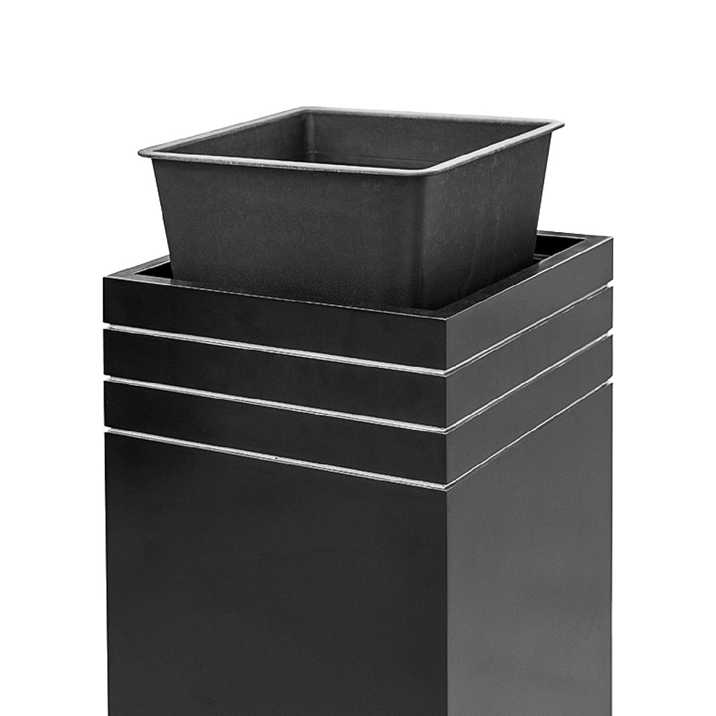 Line-Up Tall Square Planter - Matt Black