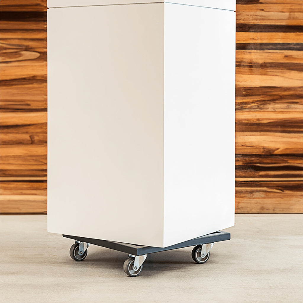 Line-Up Tall Square Planter - Matt White On Wheels