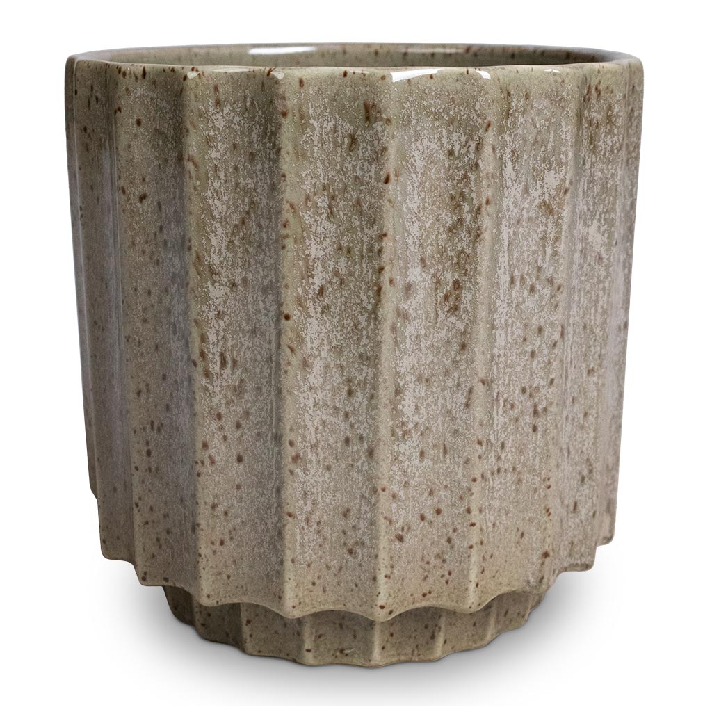 Lugano Scalloped Plant Pot - Green Large