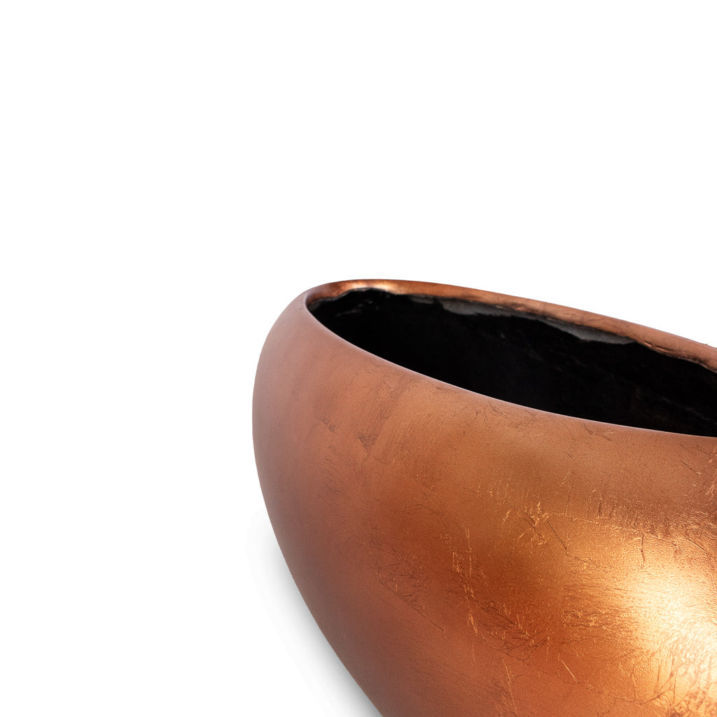 Metallic Boat Planter - Matt Copper - Length