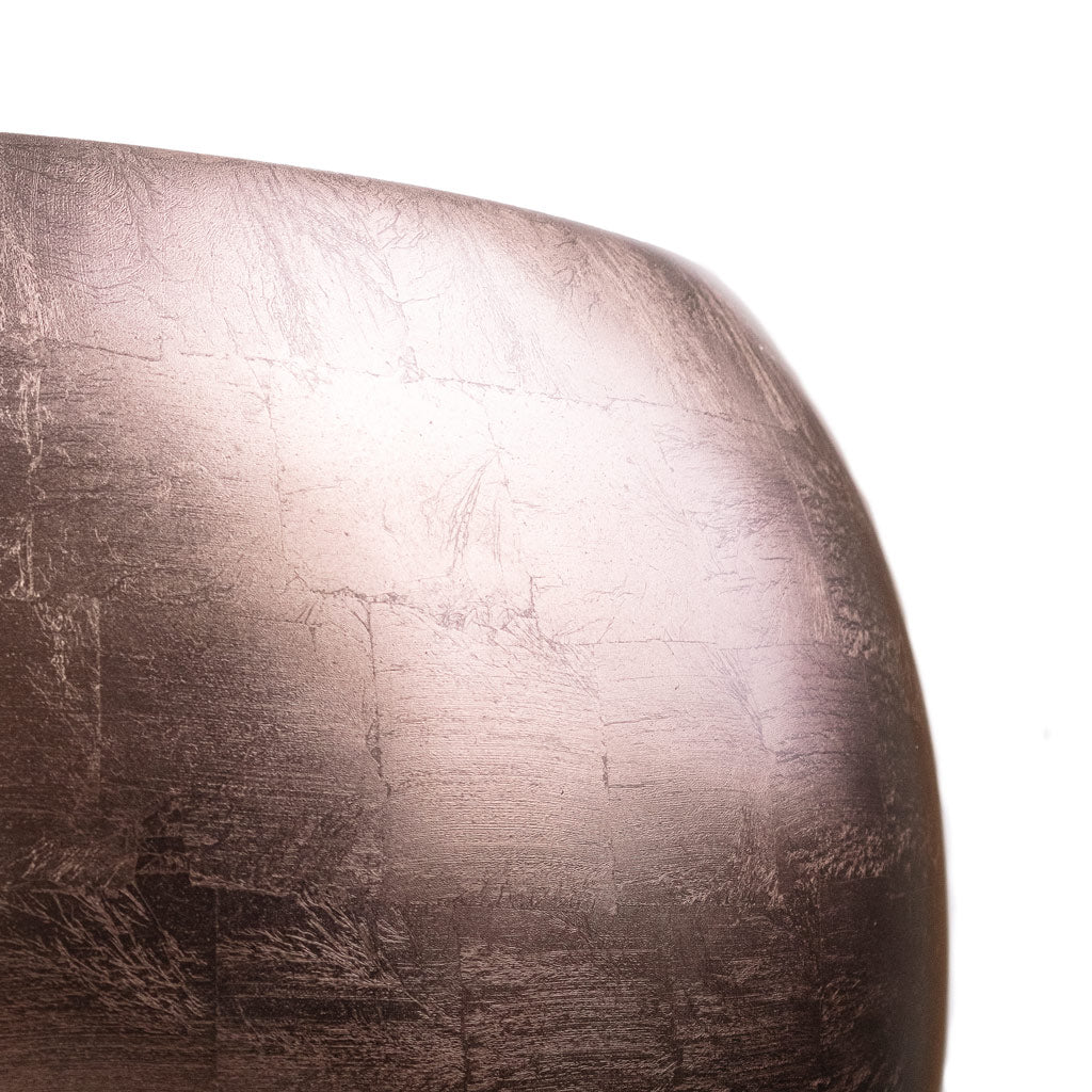 Metallic Globe Plant Pot - Matt Coffee Surface