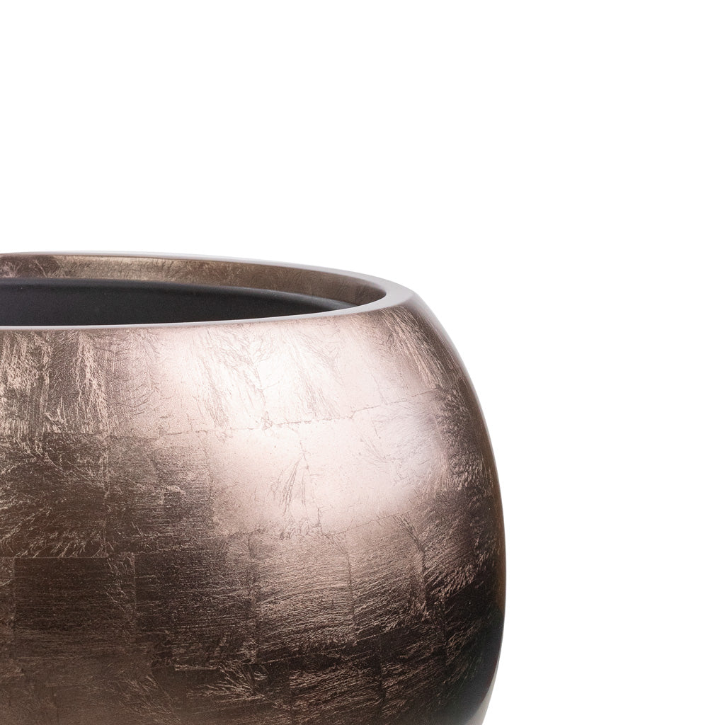 Metallic Globe Plant Pot - Matt Coffee