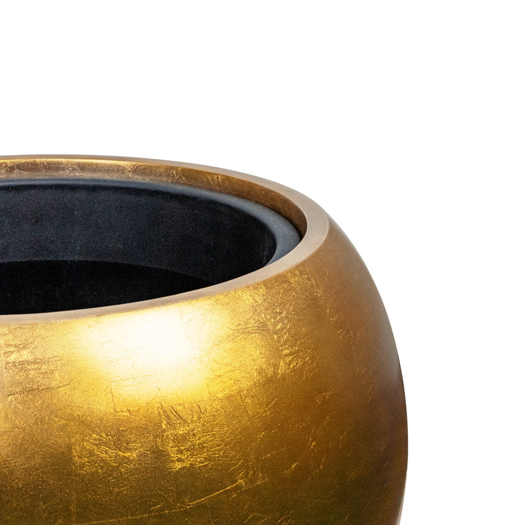 Metallic Globe Plant Pot Matt Honey