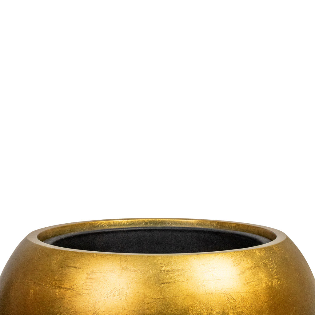 Metallic Globe Plant Pot - Matt Honey