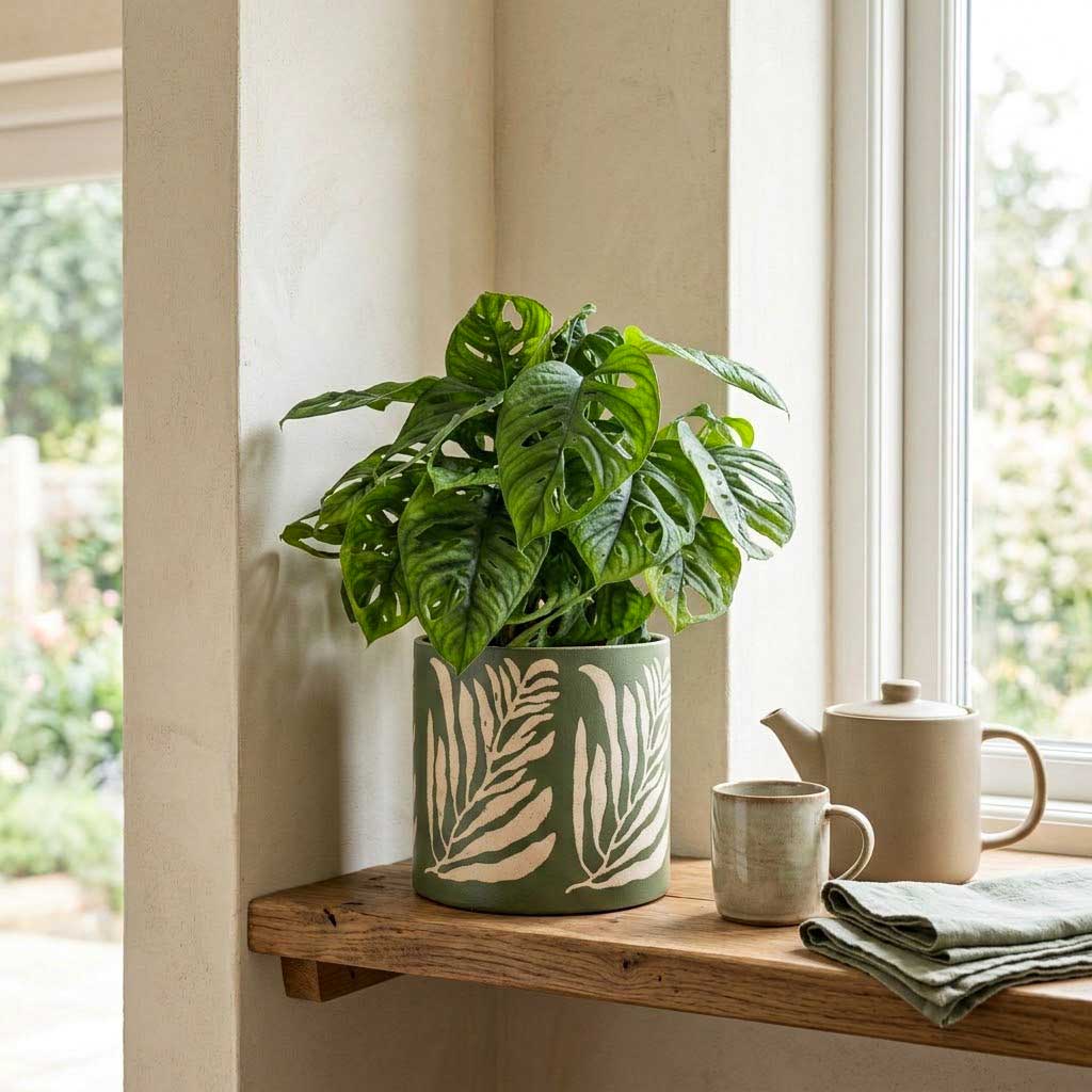 Monstera adansonii Monkey Mask 15x40cm Leaf Pot Green 