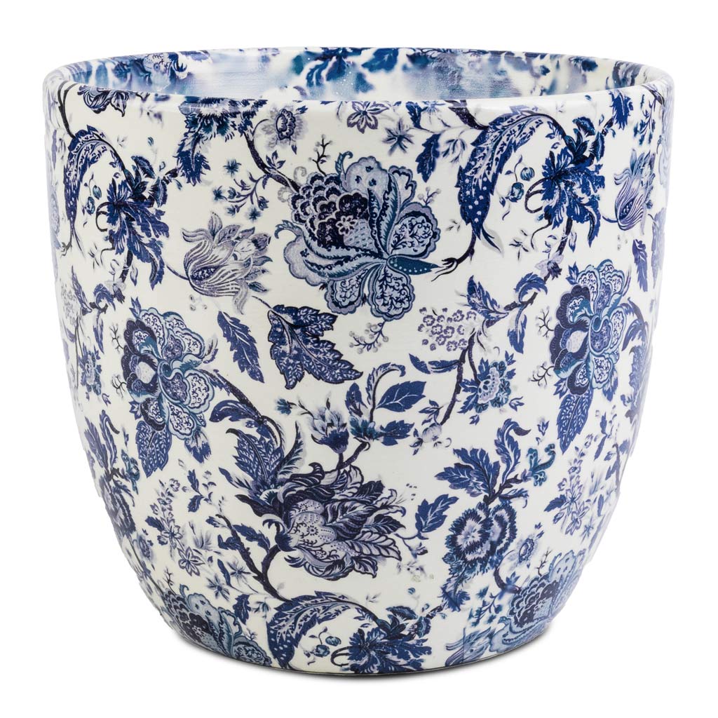 blue and white indoor plant pots Monza Plant Pot - Vintage Blue - Quality Indoor Plant Pots | Hortology