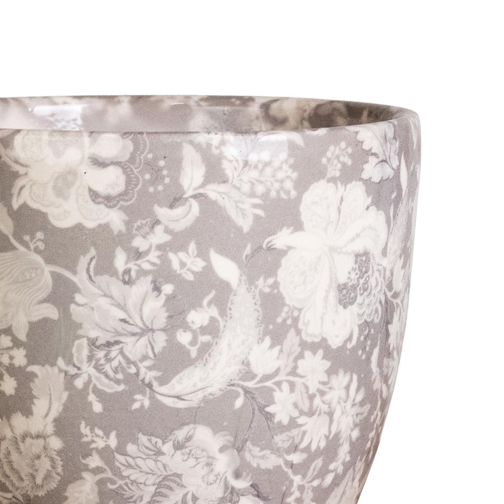 Monza Plant Pot - Vintage Grey Edge