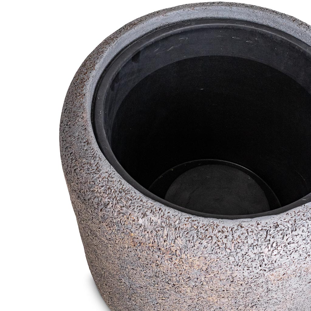 Naturescast Cylinder Planter Grey Detail With Liner 