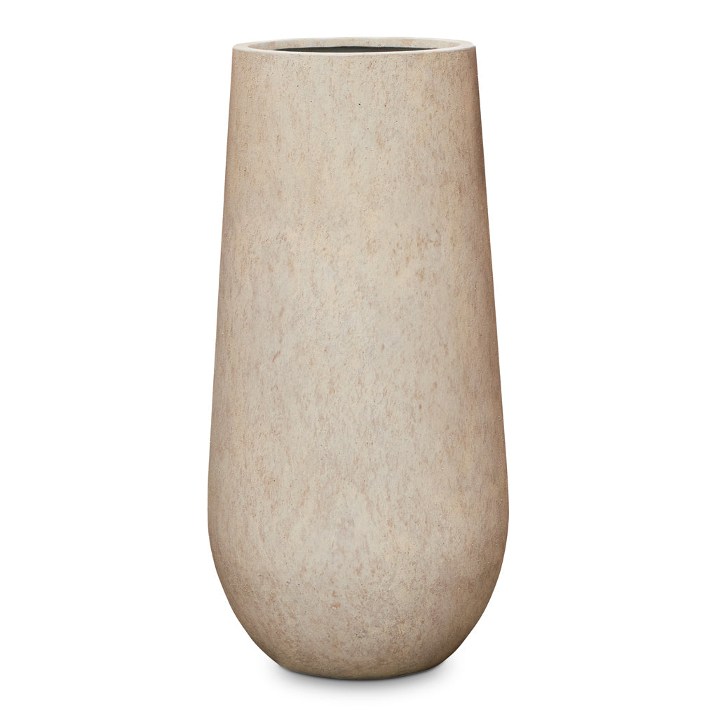 Nax Mineral Tall Planter - Travertine