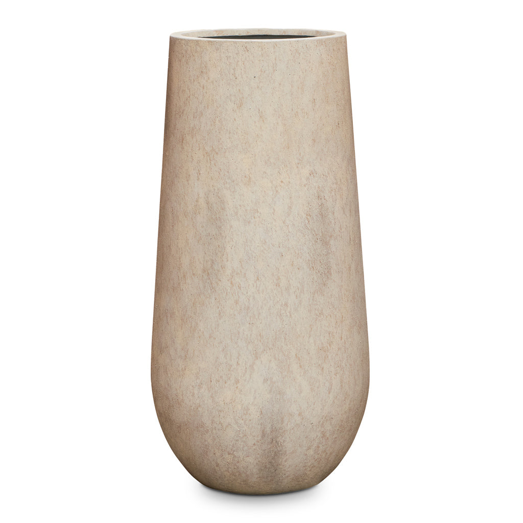 Nax Mineral Tall Planter - Travertine Large
