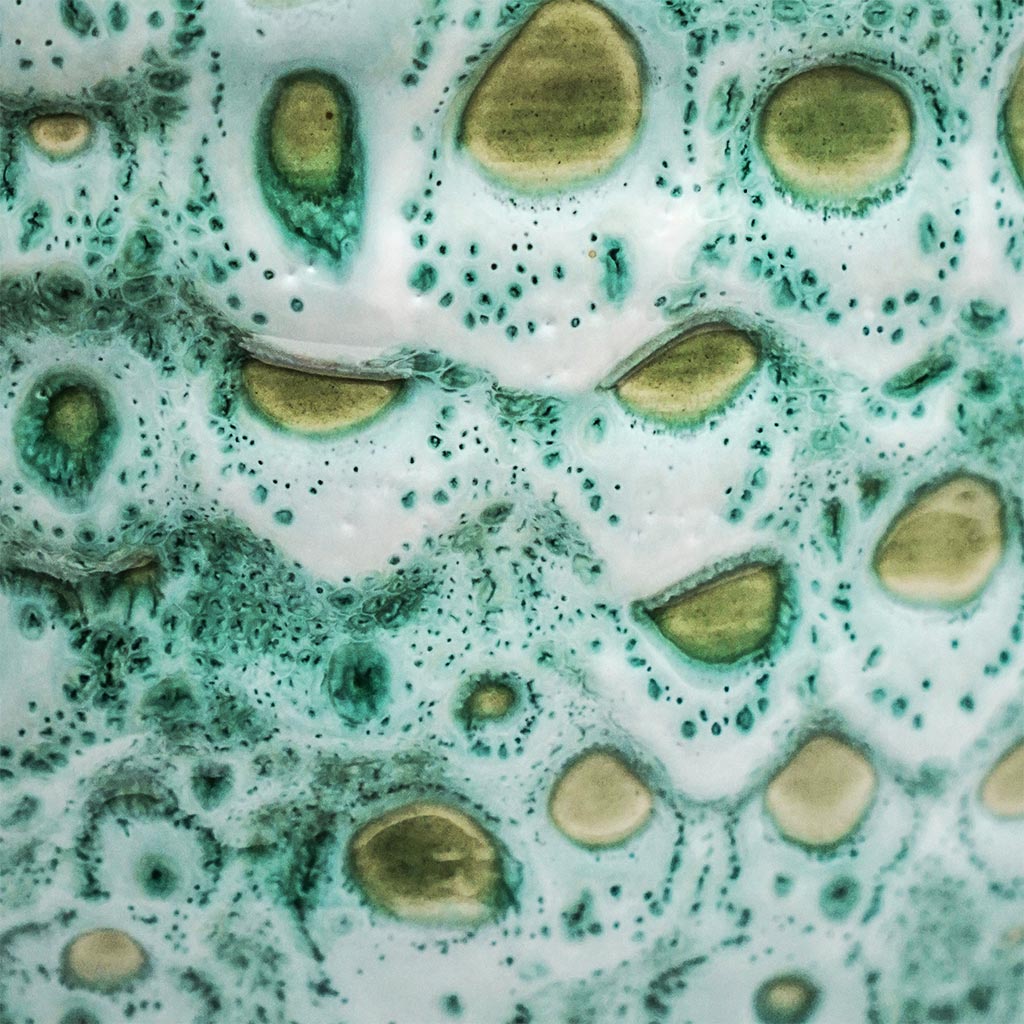 Ocean Glaze Plant Bowl - Emerald Detail