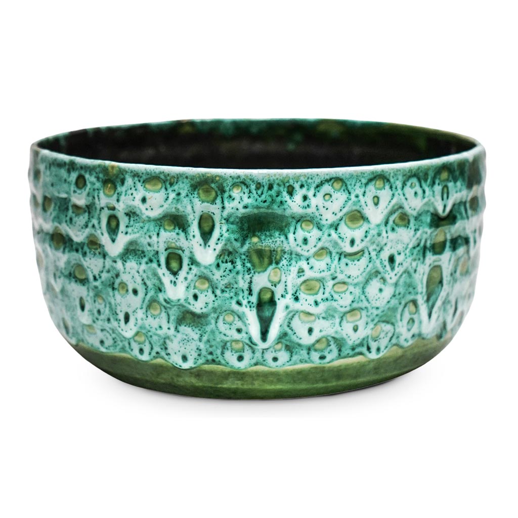 Ocean Glaze Plant Bowl - Emerald