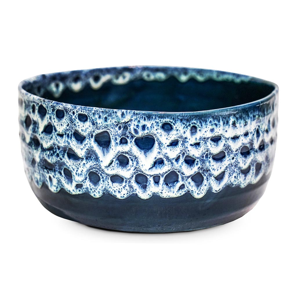 Ocean Glaze Plant Bowl - Sapphire