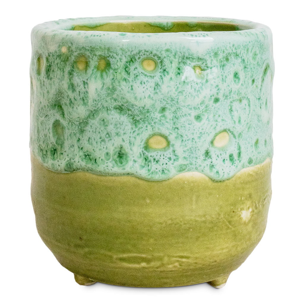 Ocean Glaze Plant Pot - Emerald - 7 x 7cm