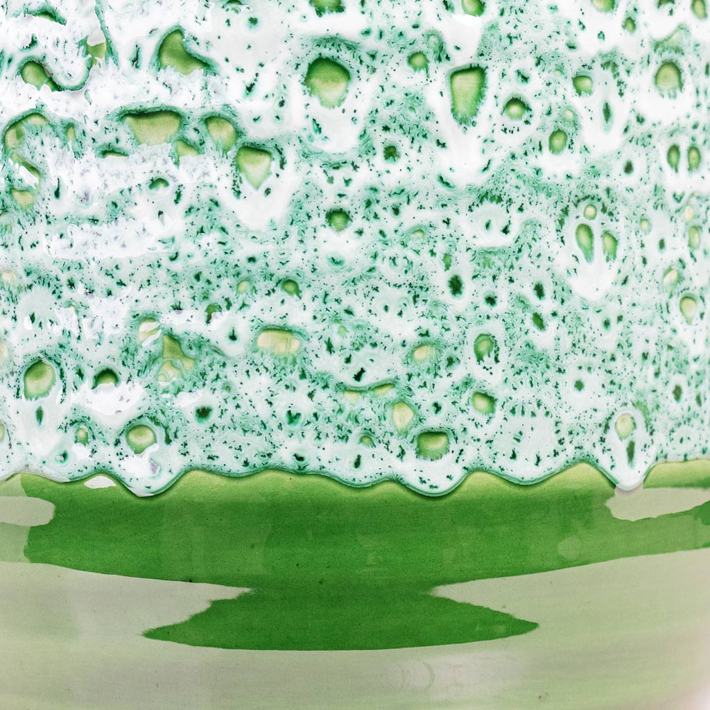 Ocean Glaze Pot Emerald Close Up
