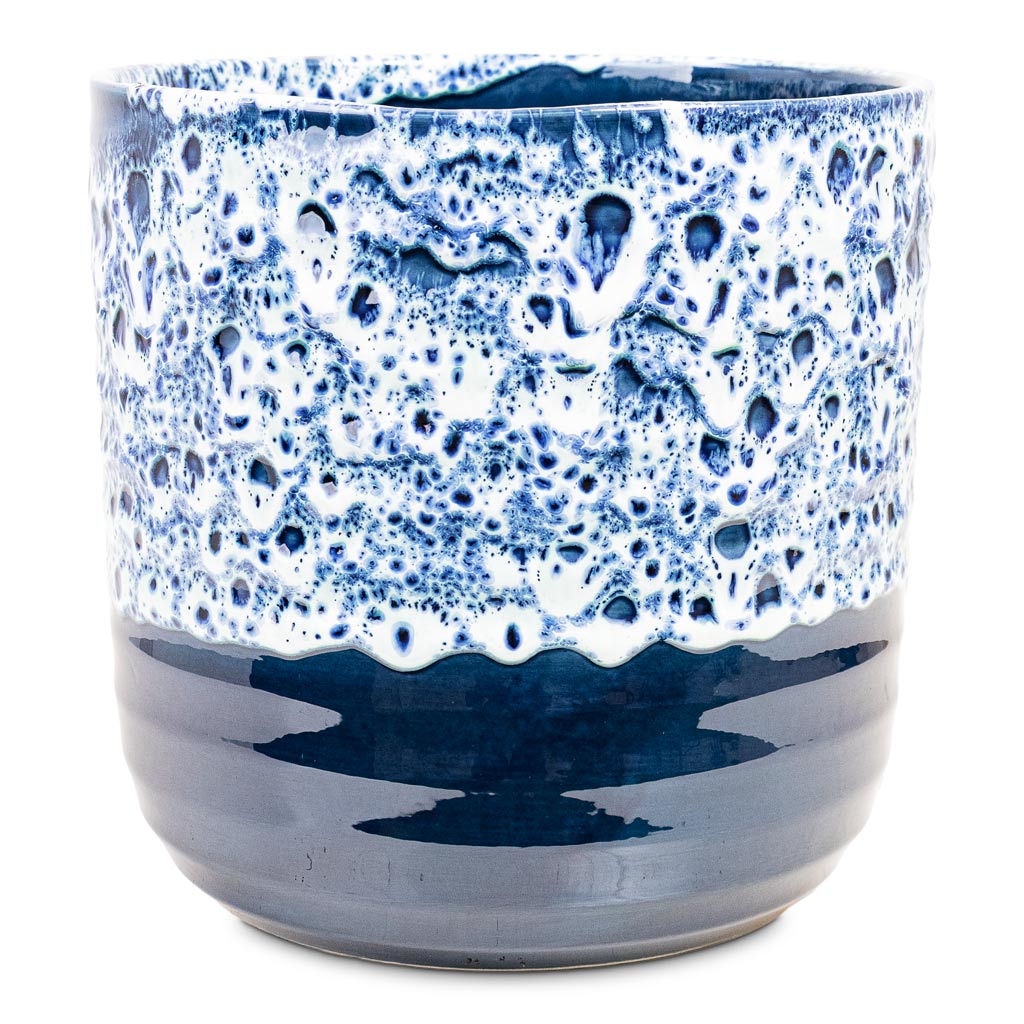 Ocean Glaze Pot Sapphire 21x21cm