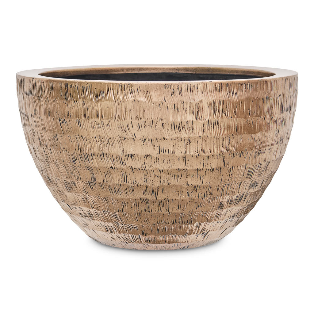 Opus Hammered Bowl Planter Gold 55x33cm