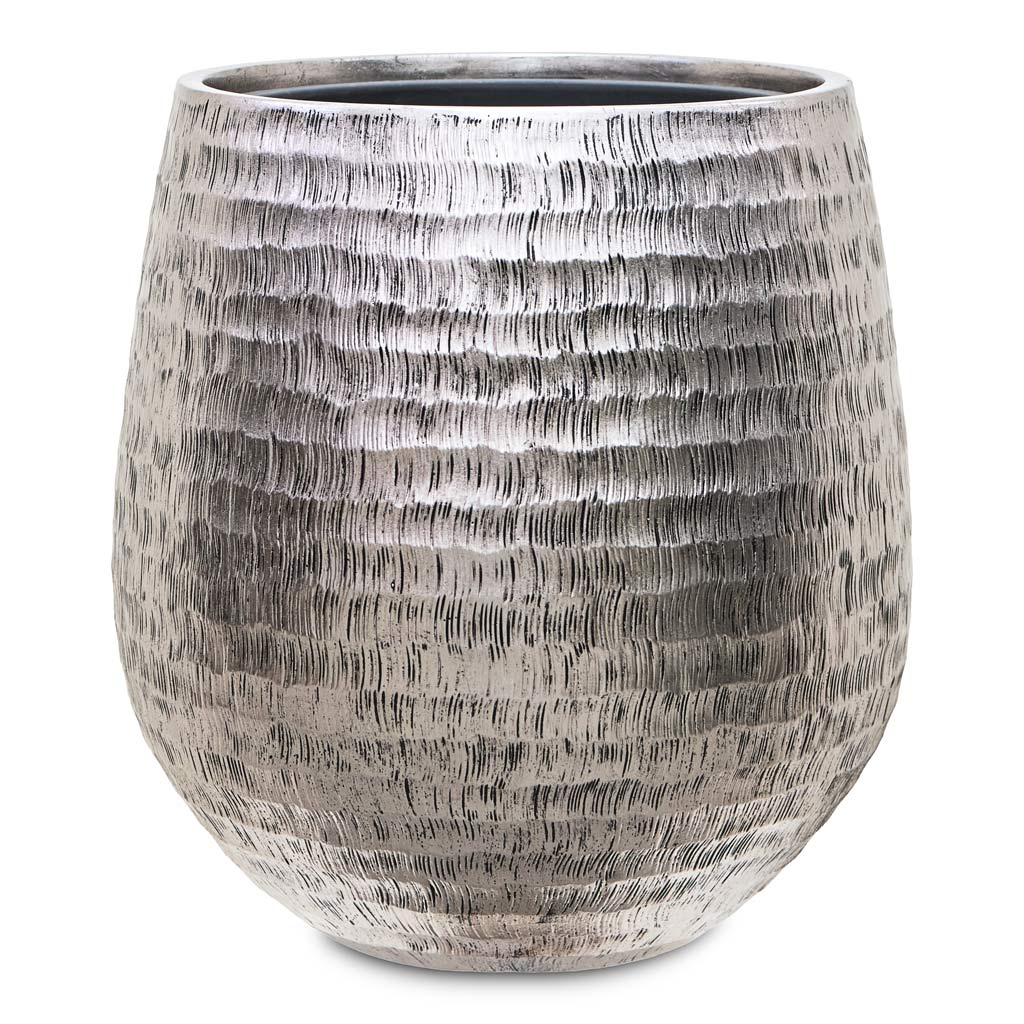 Opus Hammered Darcy Planter Silver 38x42cm