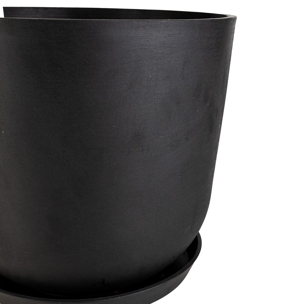 Oslo Cylinder Planter Slate 35x31cm_SWATCH_ Saucer