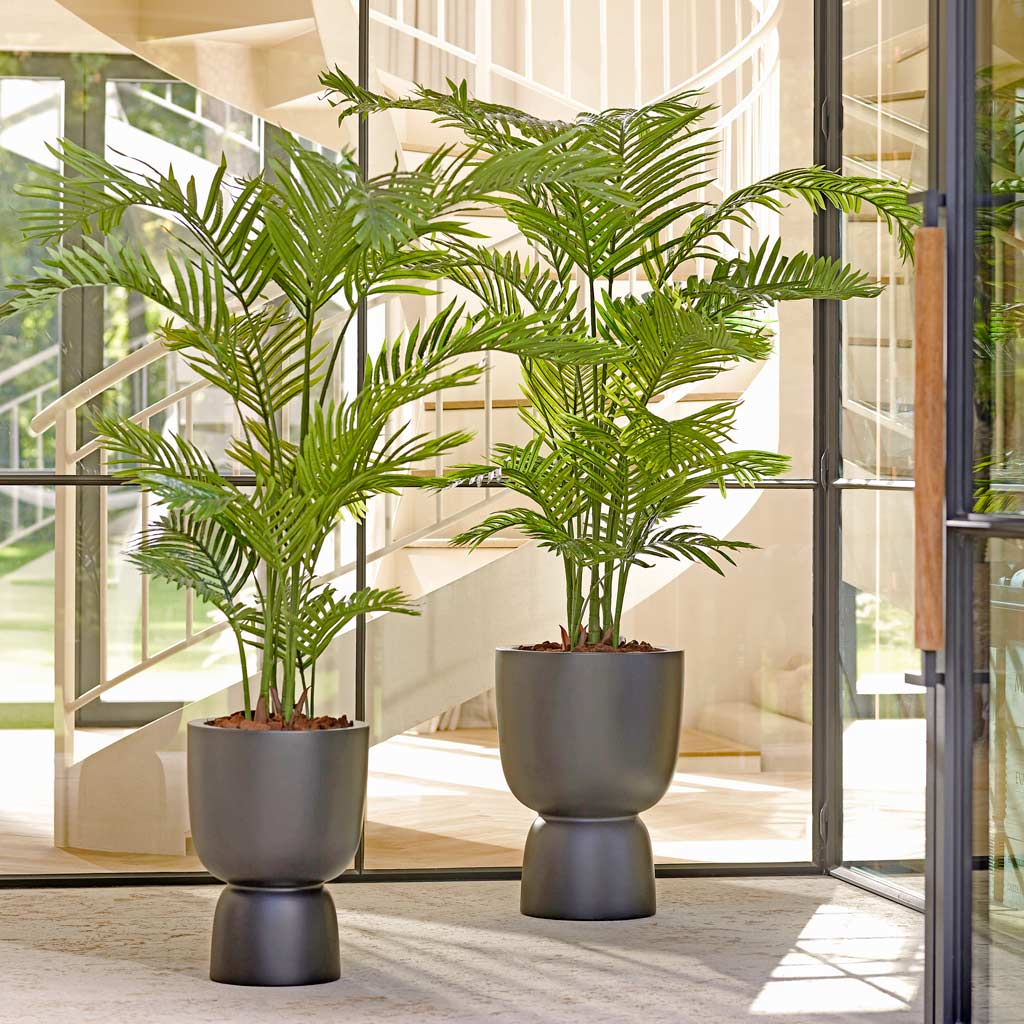 Paradise Palm Artificial In Bola Artstone Pot Oak 
