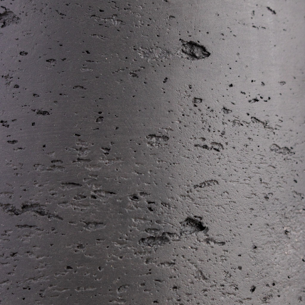 Patt Pot Tall Stand Black Washed Close Up