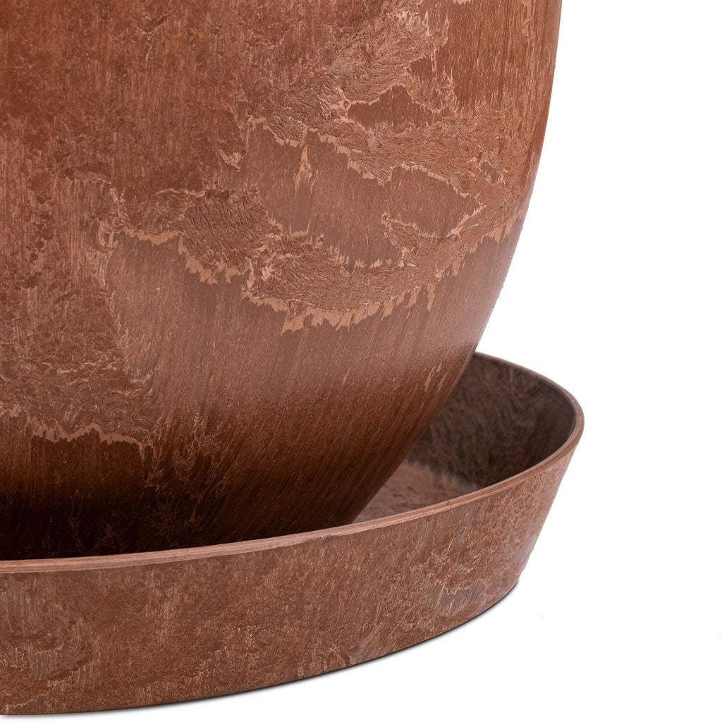 Bola Artstone Plant Pot - Oak & Claire Artstone Plant Pot Saucer - Oak 