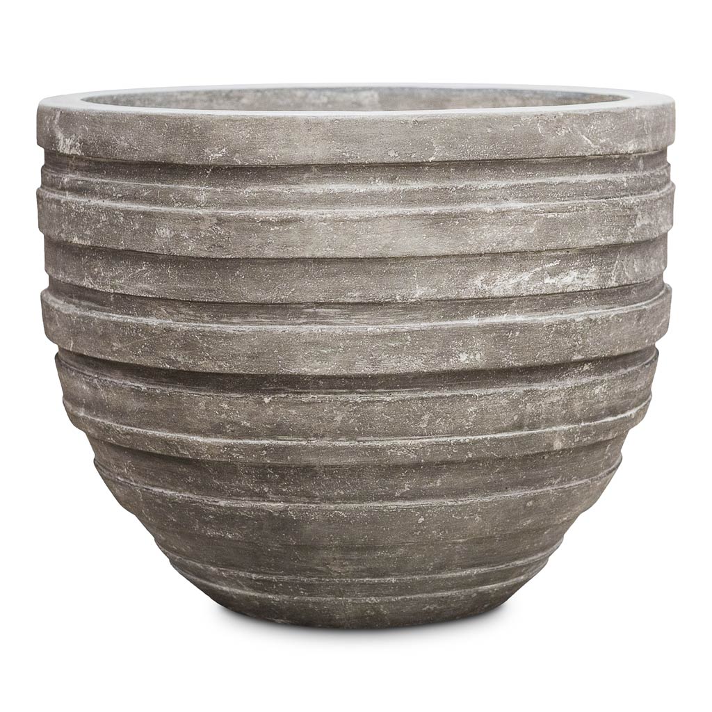 Polystone Coated Junar Planter Raw Grey 70x56cm