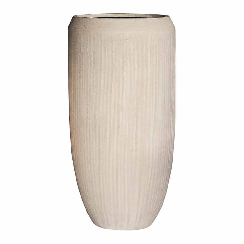 Polystone Coated Plain Coppa Planter - Natural