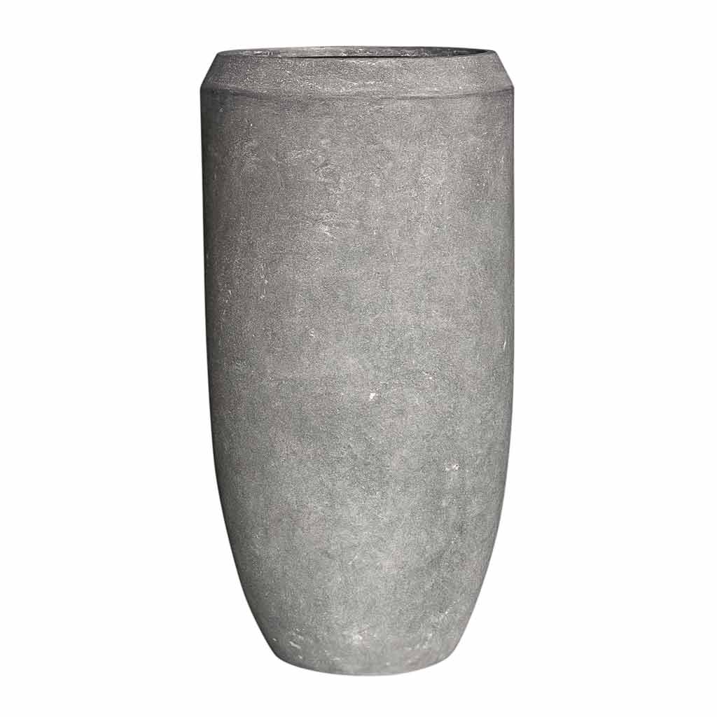 Polystone Coated Plain Coppa Planter - Raw Grey