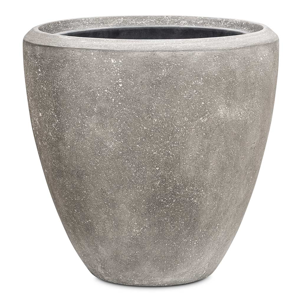 Polystone Plain Couple Planter Raw Grey 50x50cm